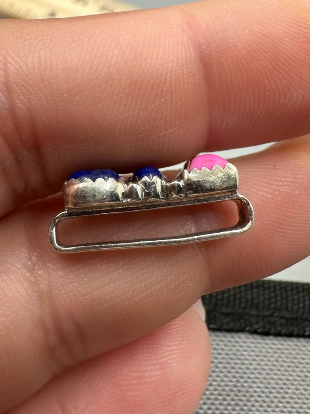 ⌚Cotton Candy Turquoise & Lapis Sterling Silver 925 Watch Band Charm Handmade
